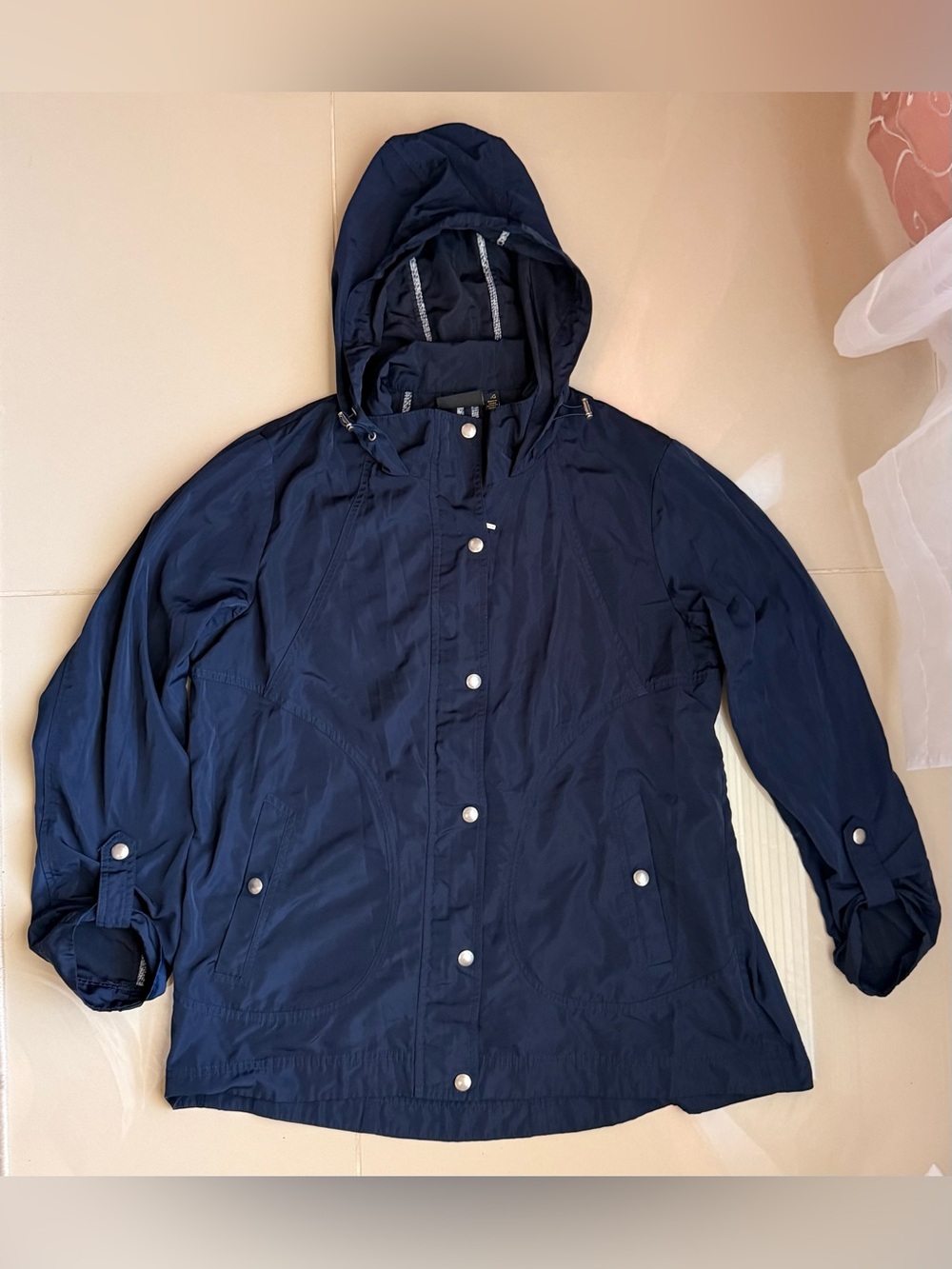 Weatherproof Navy Hooded Jacket - Size L